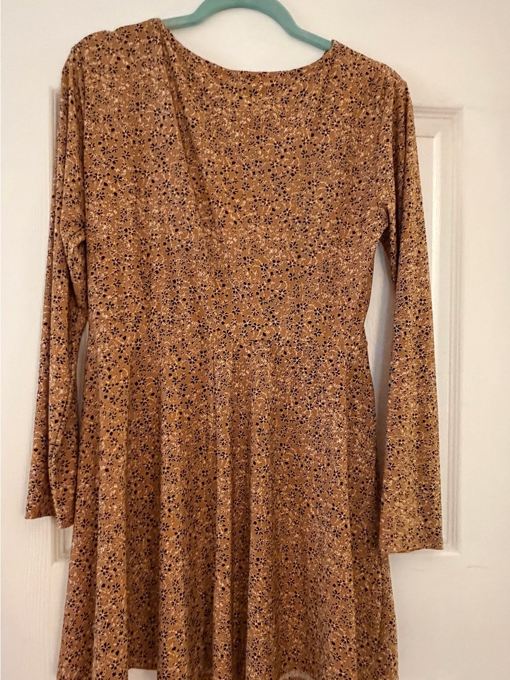 Lily Rose Long Sleeve Floral Skater Dress in Mustard